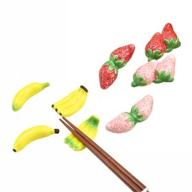 8Pcs Ceramics Decorative Fruit Chopstick Holder Rest Watermelon and Strawberry Tableware Stand
