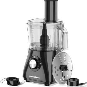 Anthter 600W Professional Food Processor - 7 Cups, Reversible Discs, Blades for Chopping, Slicing, Purees & Dough