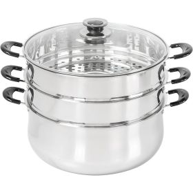 30 CM Stainless Steel 3 Tier Steamer Pot Steaming Cookware - Triply Bottom, Kitchen