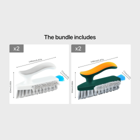 1pc Brush The Gap Between The Floor; Brush The Gap Between The Floor And The Bathroom; Brush The Bathroom Floor; Brush The Bathroom Corner; And Clean (Color: [White & Grey]*2+Yellow-green*2)