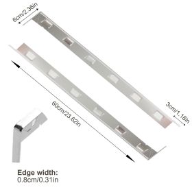 Stove Gap Covers 2pcs 316 Stainless Steel Gap Covers For Stove Heat Resistant Oven Gap Filler Seals Gaps Between Stovetop And (Color: 0.8cm)