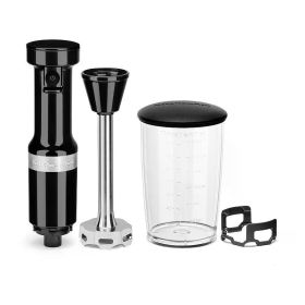 Hand Blende, Variable Speed Corded, Dishwasher-safe Blender Arm, Portable mixer (Color: Onyx Black)