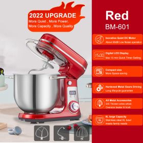 BioloMix Kitchen Food Stand Mixer, Blender, Quiet Motor, Cream Egg Whisk, Whip Dough Kneader, 6-Speed, 1200 W, 6 L, DC (Plug Type: us, Color: 6L Red BM-601)