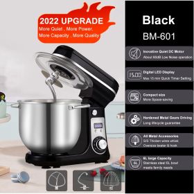 BioloMix Kitchen Food Stand Mixer, Blender, Quiet Motor, Cream Egg Whisk, Whip Dough Kneader, 6-Speed, 1200 W, 6 L, DC (Plug Type: us, Color: 6L Black BM-601)