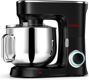 COOKLEE Stand Mixer, 9.5 Qt. 660W 10-Speed Electric Kitchen Mixer with Dishwasher-Safe Dough Hooks, Flat Beaters (Color: Nero Nemesis Black)