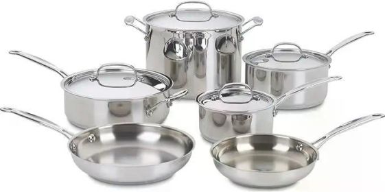 Cuisinart 11-Piece Cookware Set, Chef's Classic Stainless Steel Collection 77-11G (Color: 10-Piece)