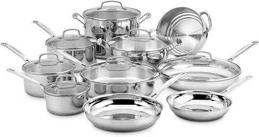 Cuisinart 11-Piece Cookware Set, Chef's Classic Stainless Steel Collection 77-11G (Color: 17-Piece)