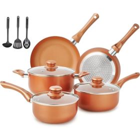 Granite Pots and Pans Set Ultra Nonstick,11 Piece Die-Cast Cookware Sets with Frying Pan, Sauce Pan, Stockpot, Stay Cool Handle (Color: HC2021-11A)