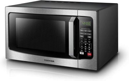 TOSHIBA EM131A5C-SS Countertop Microwave Ovens 1.2 Cu Ft, 12.4" Removable Turntable Smart Humidity Sensor 12 Auto Menus (Plug Type: us, Color: 1.2 Cu.Ft. Silver)