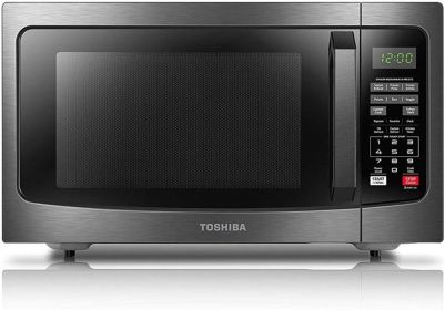 TOSHIBA EM131A5C-SS Countertop Microwave Ovens 1.2 Cu Ft, 12.4" Removable Turntable Smart Humidity Sensor 12 Auto Menus (Plug Type: us, Color: 1.2 Cu.Ft. Black)