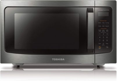 TOSHIBA EM131A5C-SS Countertop Microwave Ovens 1.2 Cu Ft, 12.4" Removable Turntable Smart Humidity Sensor 12 Auto Menus (Plug Type: us, Color: Inverter-1.6 Cu. Ft.)