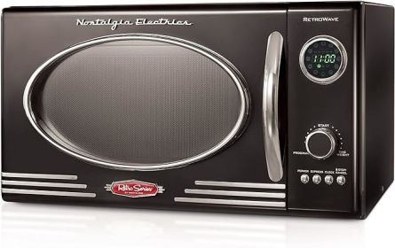 Nostalgia Retro Countertop Microwave Oven - Large 800-Watt - 0.9 cu ft - 12 Pre-Programmed Cooking Settings (Color: Black)