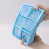 1pc Ice Cube Trays With Lid; Food Grade Silicone 6 Grid Ice Cube Mold; Flexible Easy Release Square Shaped Ice Maker; Kitchen Gadgets